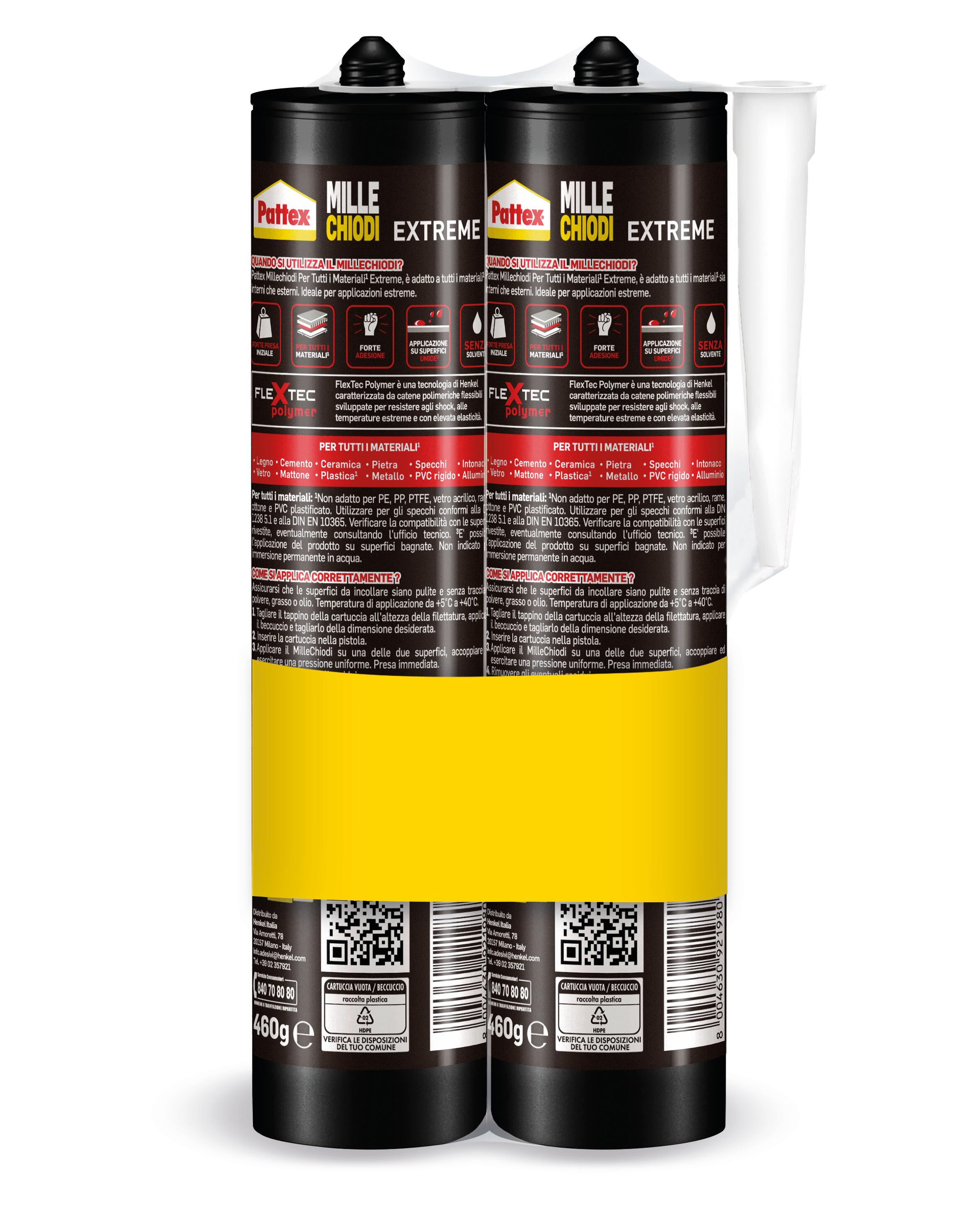 Twin pack Millechiodi multi-material assembly adhesive for heavy objects, 420g