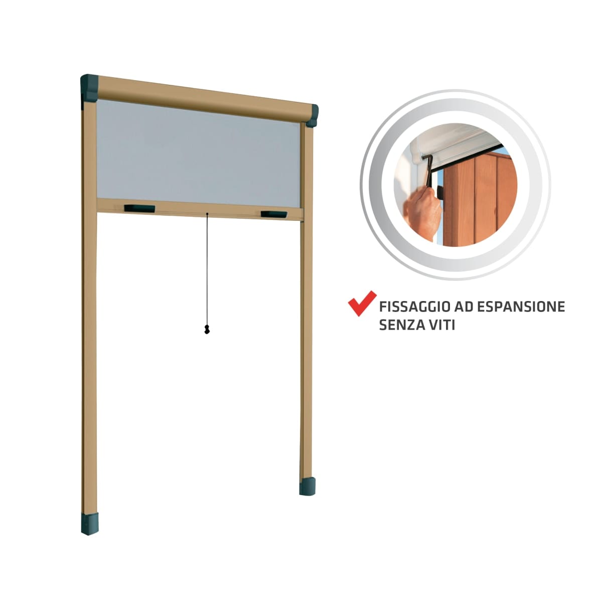 Bricocenter ZANZARIERA BAZAR 80x170 CON FRENO BRONZO