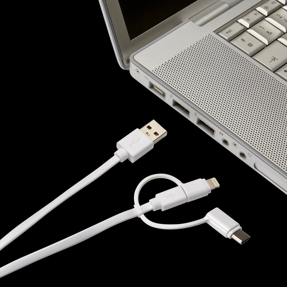 1MT MICRO USB / A TYPE USB CABLE + LIGHTNING + C TYPE USB ADAPTER