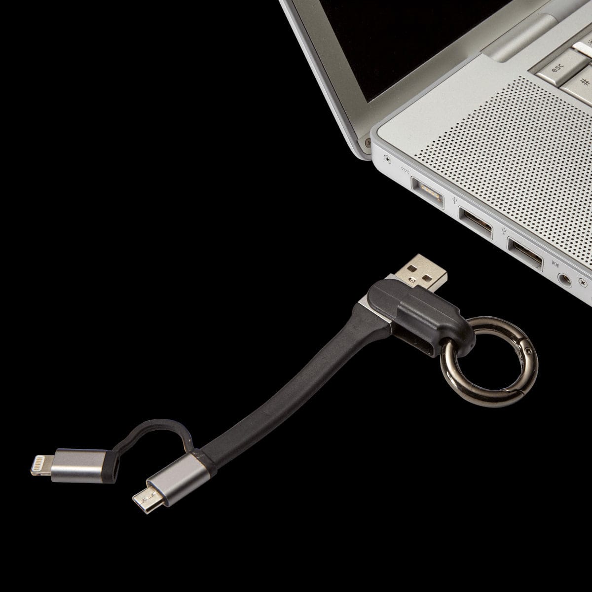 Bricocenter TYPE A USB /MICRO USB KEYRING CABLE + LIGHTNING ADAPTER