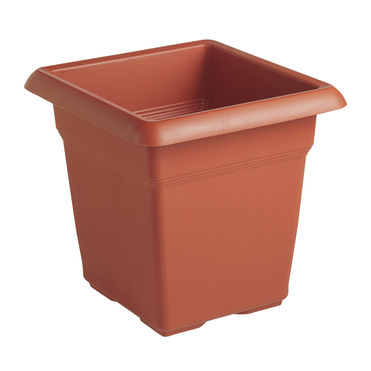 Bricocenter MEDITERRANEAN SQUARE PLASTIC PLANTER L45XP45XH40 CM TERRACOTTA