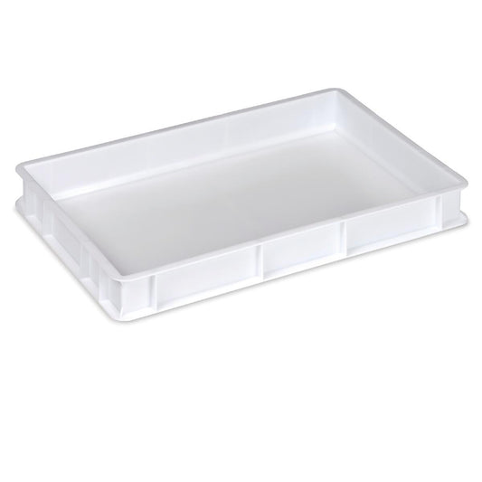 Sealed food-grade HDPE container, 60x40x7 cm – 12 litres, neutral colour
