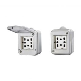 IP55 2 PLACE CONTAINER COMPLETE WITH SIDE SOCKET
