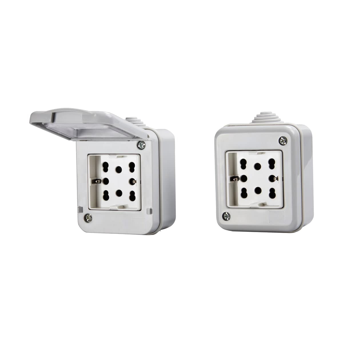Bricocenter IP55 2 PLACE CONTAINER COMPLETE WITH SIDE SOCKET