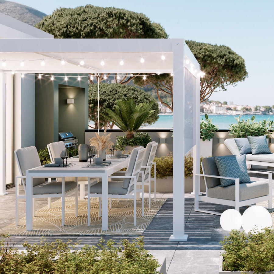 3m white Naterial pergola awning