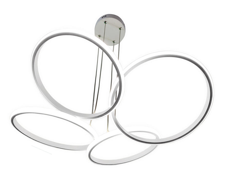 Lampadario cerkia bianco 67x55cm led 40w 3000-4000k cct con switch