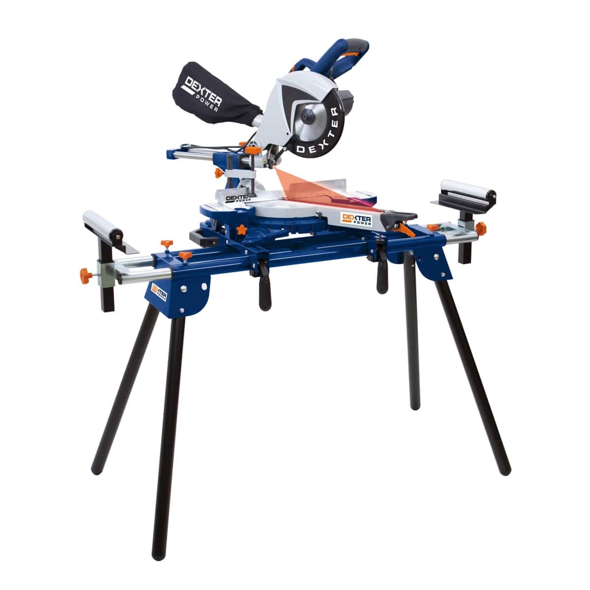 Bricocenter DEXTER TU1650 MITRE SAW STAND DIMENSIONS 1000X580MM HEIGHT 810MM EXTENDABLE 194 CM