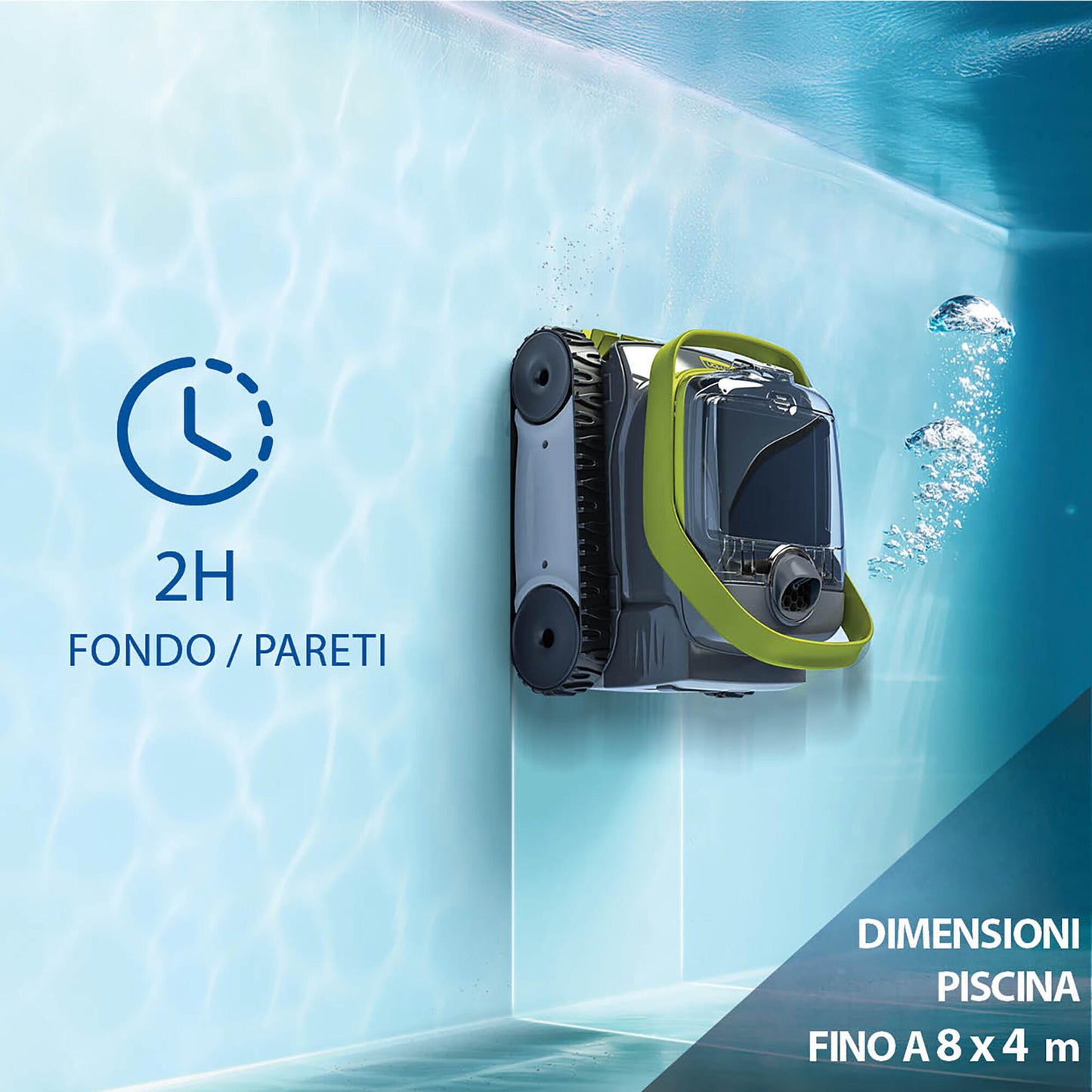 PIXEL BATTERY ROBOT OP-3220 FOR POOLS UP TO 8x4MT BOTTOM AND WALL CLEANING