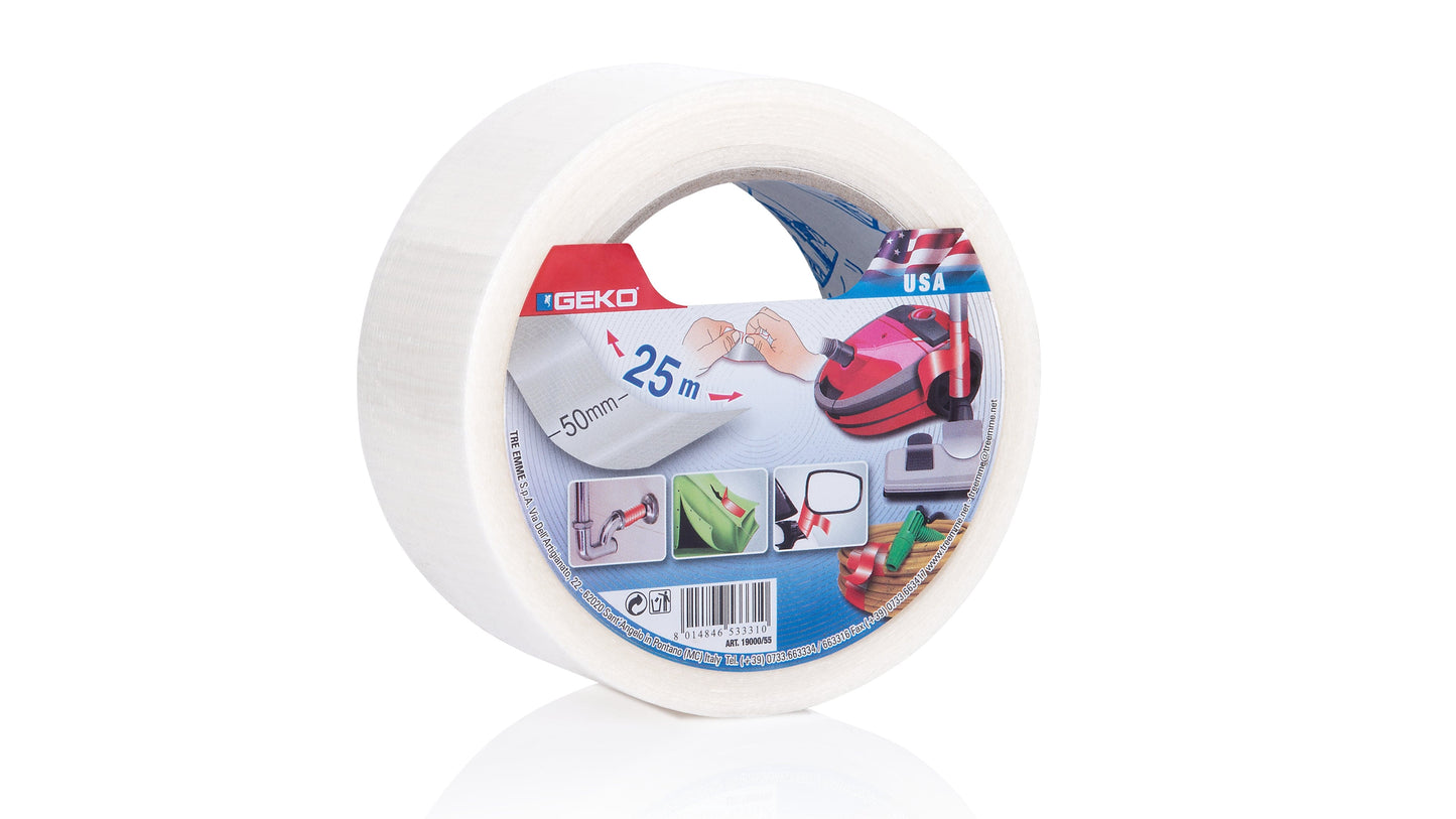 GEKO TRANSPARENT REPAIR TAPE 50MMX25MT