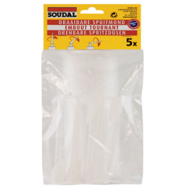 SET OF 5 SWIVEL SPOUTS FOR SILICONE CARTRIDGES AND SOUDAL MOUNTING GLUE