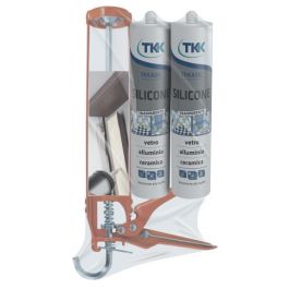 KIT 2 UNIVERSAL TRANSPARENT SILICONES WITH GUN