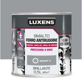 IRON ENAMEL RUSTPROOFING GRANITE GREY 3 BRILLIANT 500ML LUXENS