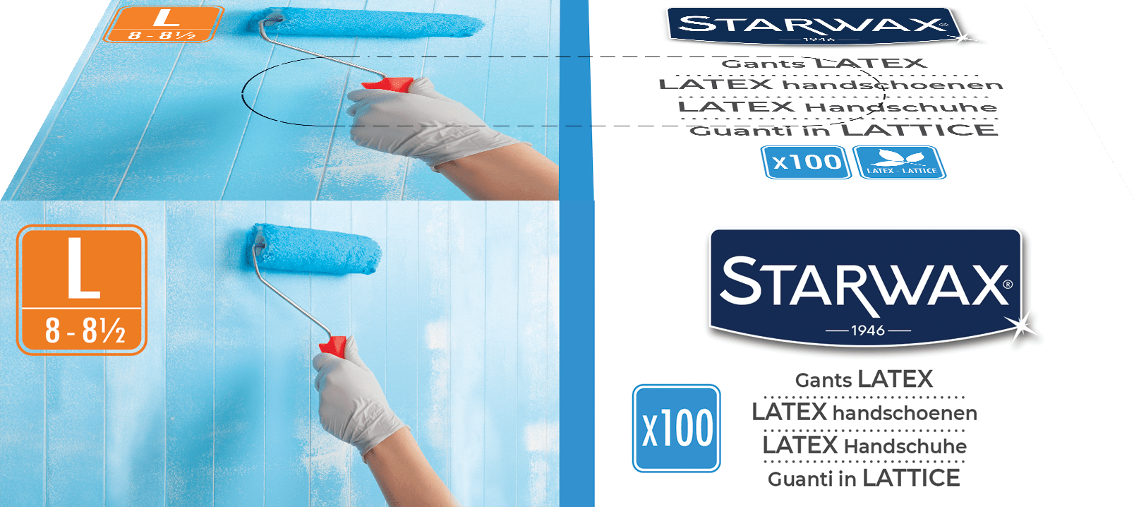 Bricocenter STARWAX GUANTI MONOUSO MULTILATEX 100 PZ L CONTATTO ALIMENTARE