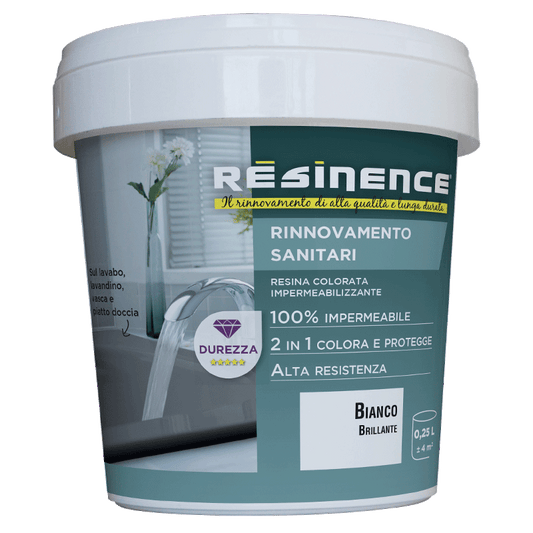 Bricocenter TWO-COMPONENT RESIN FOR SANITARY WARE BRIGHT WHITE RESINENCE 250 ML