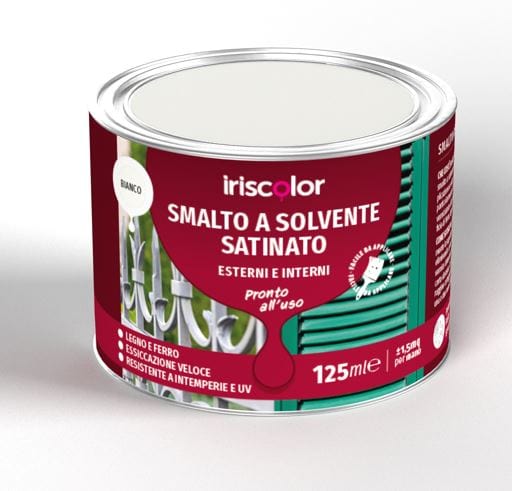 Bricocenter IRIS COLOR SATIN LIGHT GRAY SOLVENT ENAMEL 125 ML