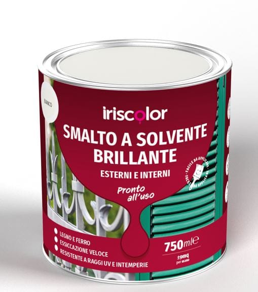 Bricocenter IRIS COLOR BRIGHT WHITE SOLVENT ENAMEL 750 ML