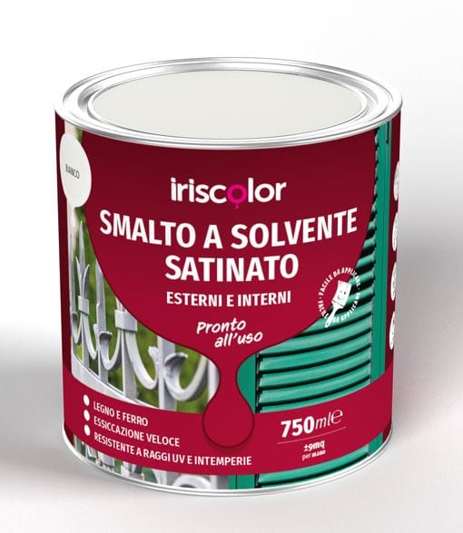 Bricocenter IRIS COLOUR SATIN LIGHT GREY SOLVENT ENAMEL 750 ML