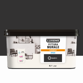 LUXENS WASHABLE BLACK 0 BLACK PAINT 4 LT
