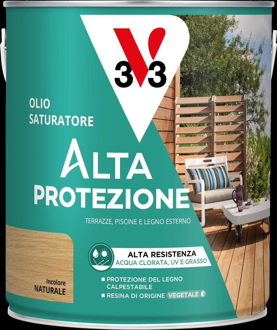 Bricocenter PROTECTIVE OIL FOR EXTERIOR WOOD FLOORS SOLVENT-BASED COLOURLESS V33 2,5 LT