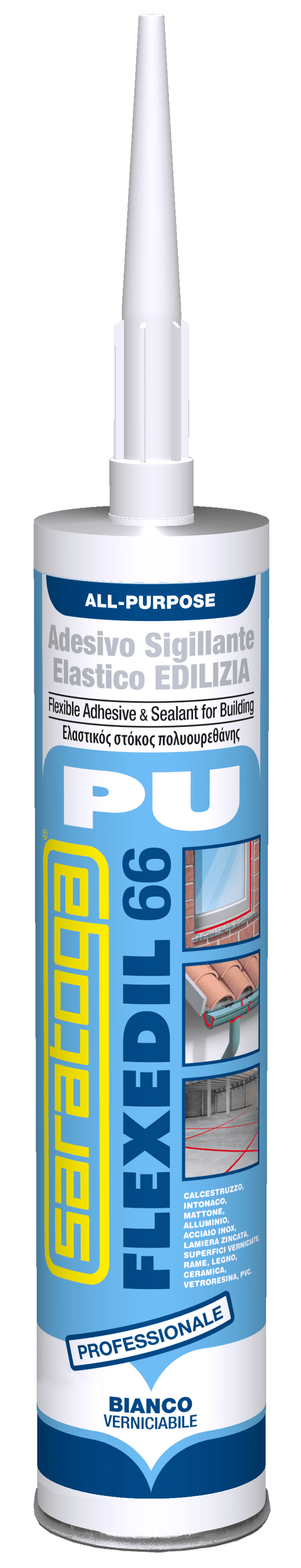 Bricocenter POLYURETHANE SEALANT FOR CONSTRUCTION WHITE FLEXEDIL SARATOGA 300 ML