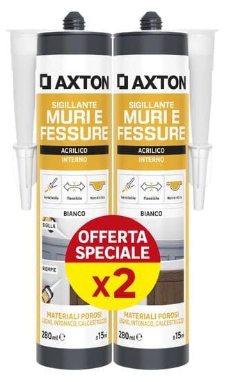 Bricocenter BI-PACK ACRYLIC WALL AND CRACK SEALANT WHITE AXTON 280 ML