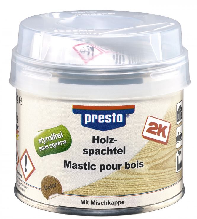 TWO-COMPONENT WOOD PUTTY DARK BROWN PRESTO 250GR