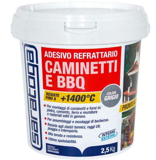 REFRACTORY PASTE GLUE UP TO 1400 DEGREES FOR FIREPLACES OVENS AND BBQ SARATOGA 2.5KG
