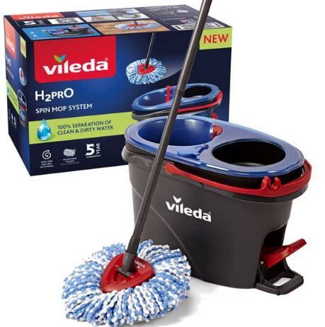 Sistema lavapavimenti- h2 pro spin mop con centrifuga