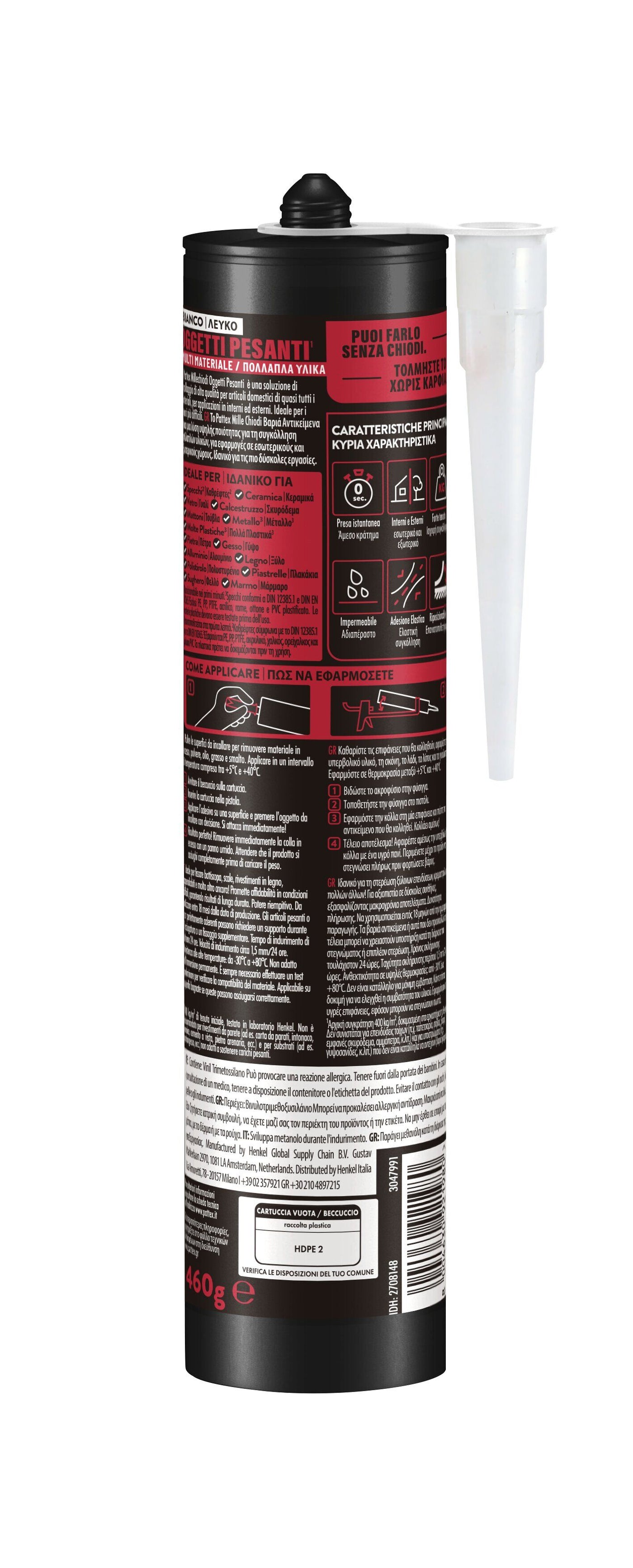 Twin pack Millechiodi multi-material assembly adhesive for heavy objects, 420g