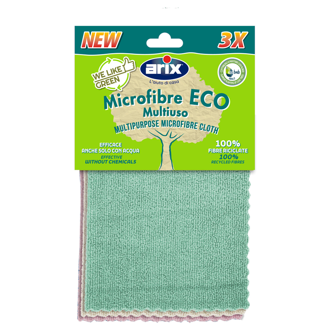 Arix wlg – 100% recycled microfibre all-purpose cloths, set of 3