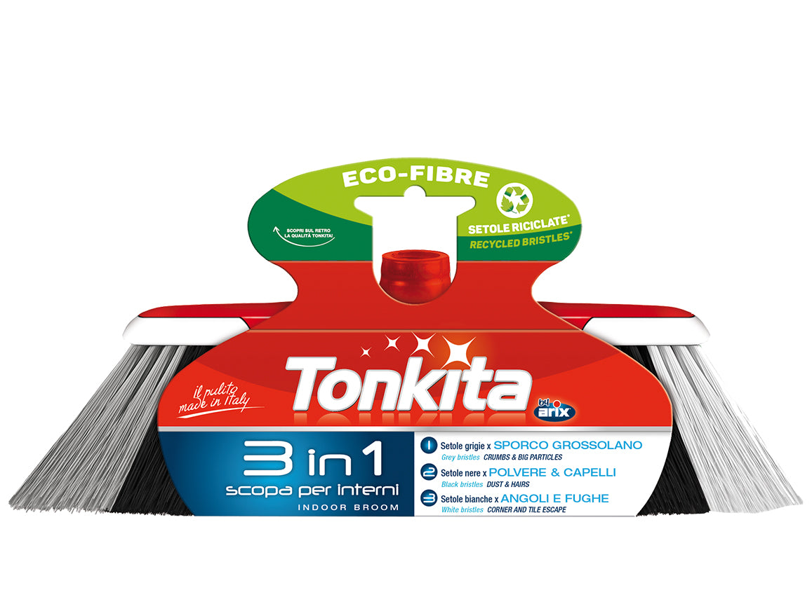 Tonkita 3-in-1 broom, bi-injection moulded