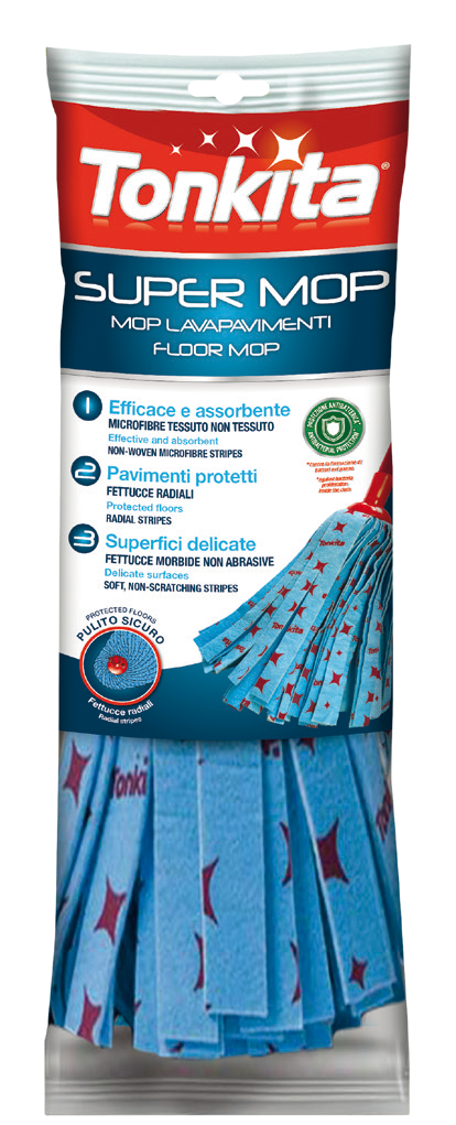 Supermop mop head with antibacterial treatment