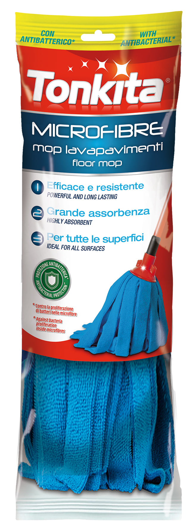 Microfibre mops with antibacterial treatment