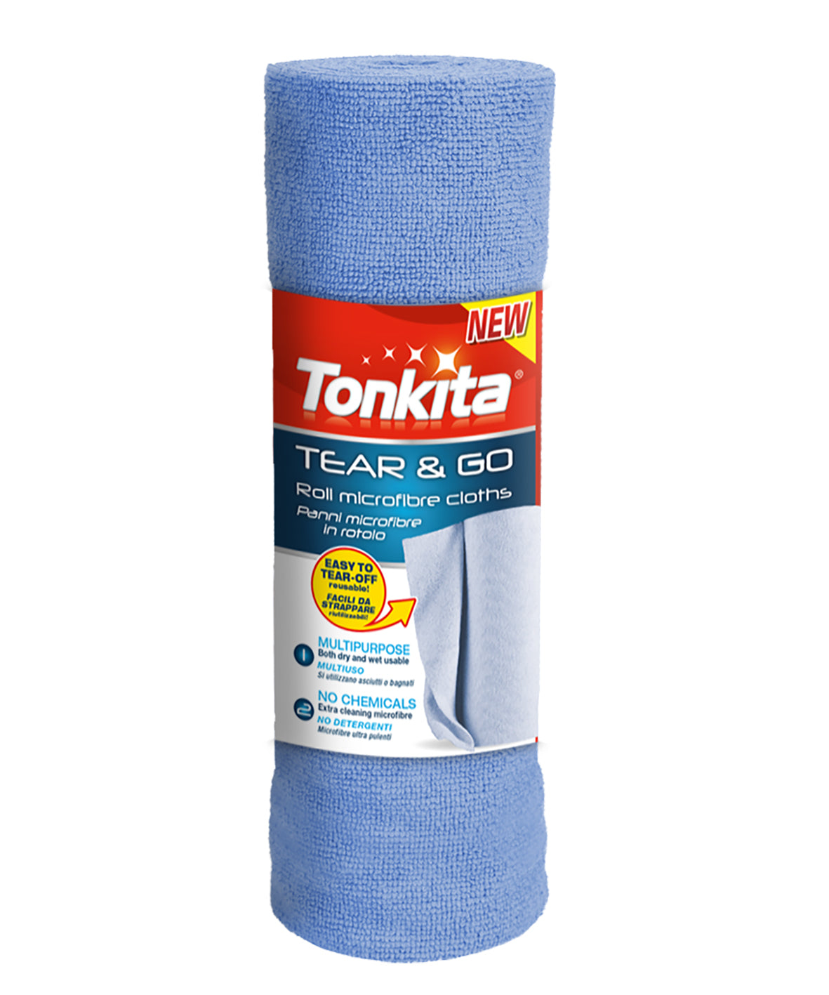 Microfibre roll, 20 pieces – 30x30cm – light blue Tonkita