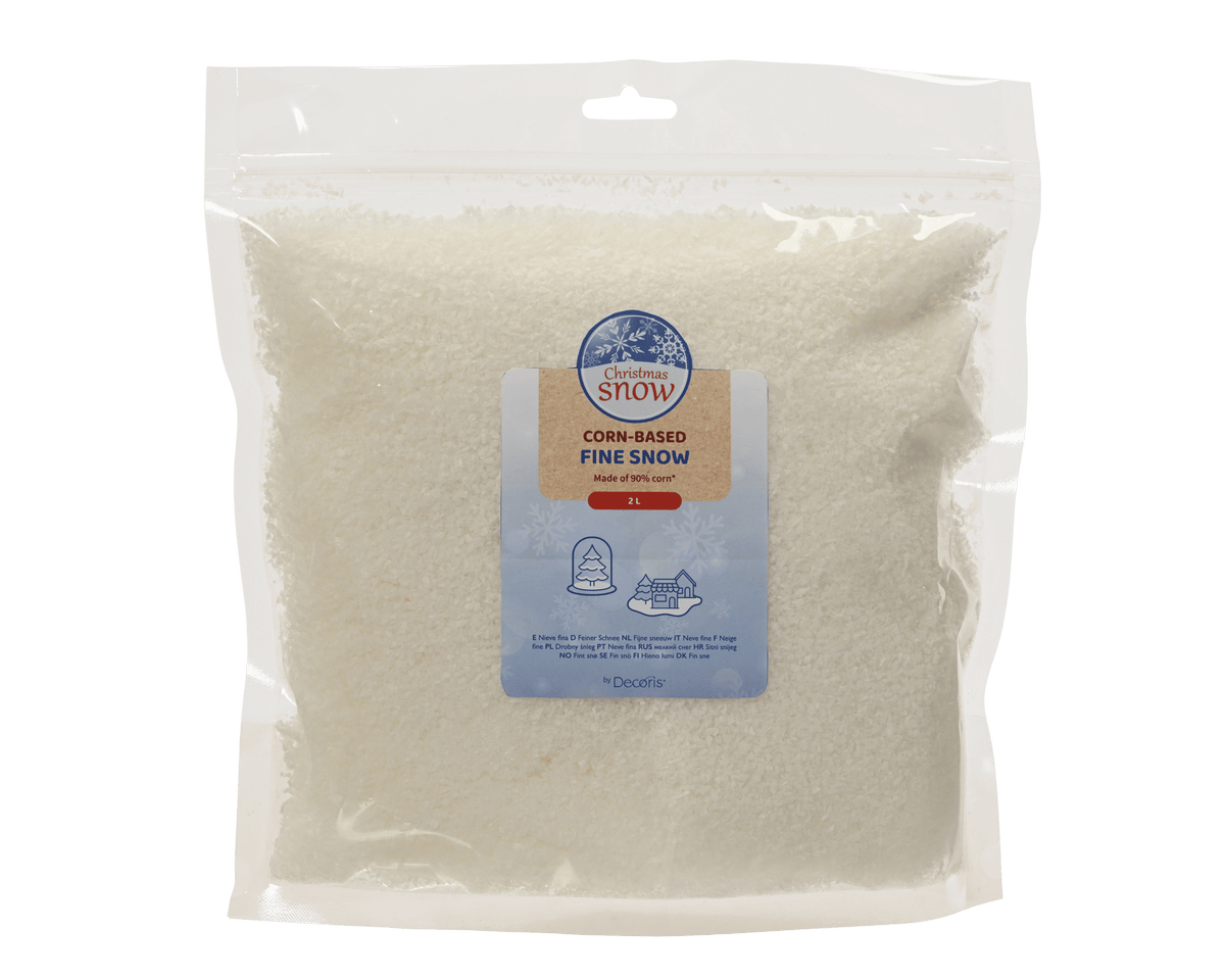 Fine artificial snow, 26x24x6cm, realistic-looking, for decorations