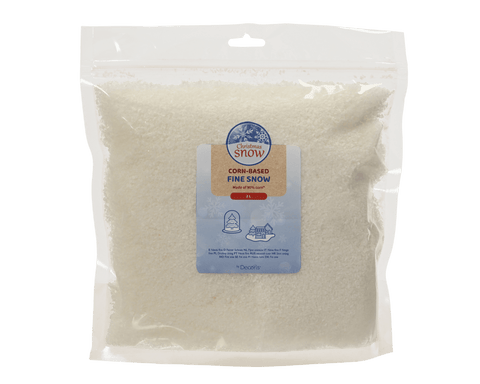 Fine artificial snow, 26x24x6cm, realistic-looking, for decorations