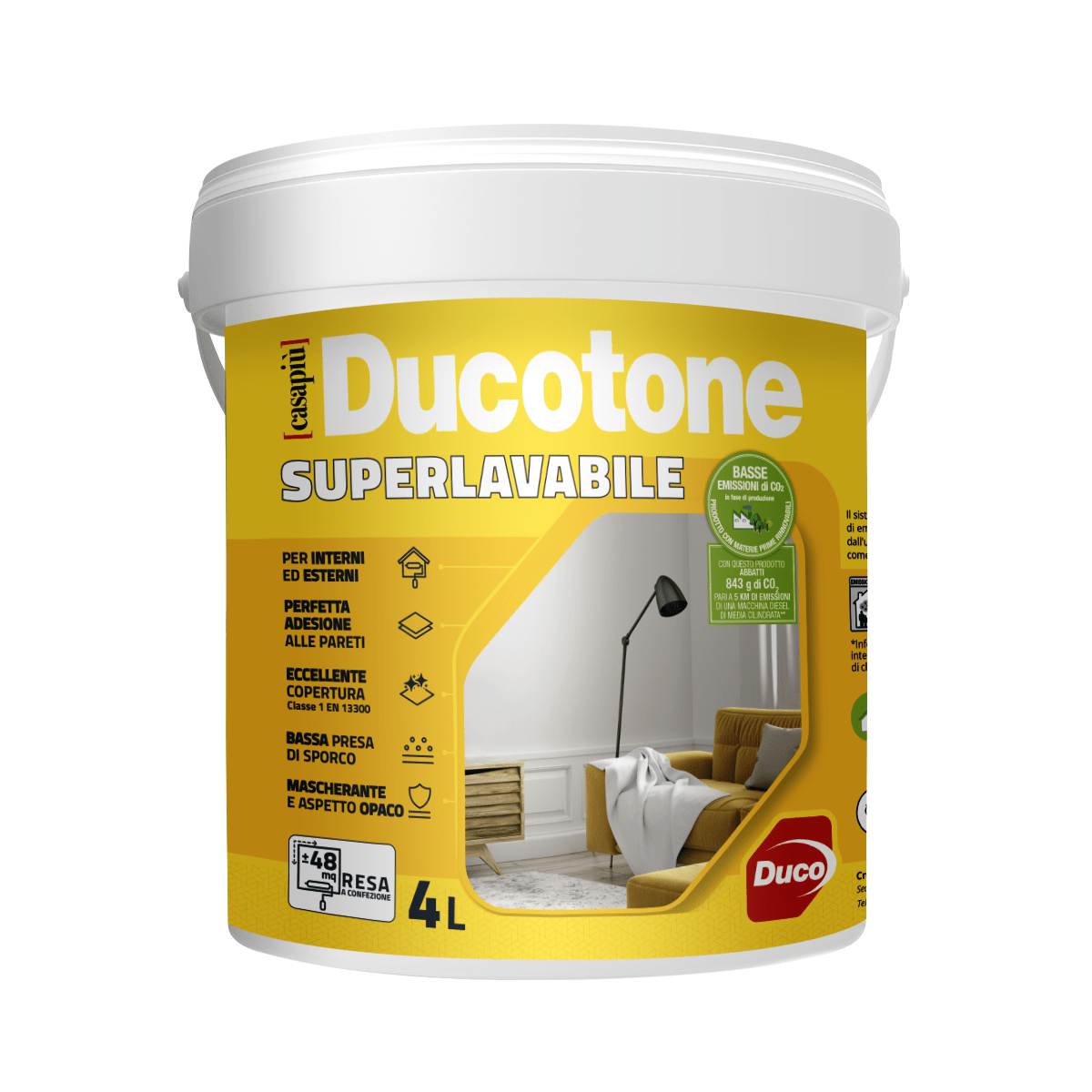 Bricocenter DUCOTONE SUPERWASHABLE WHITE PAINT 4LT