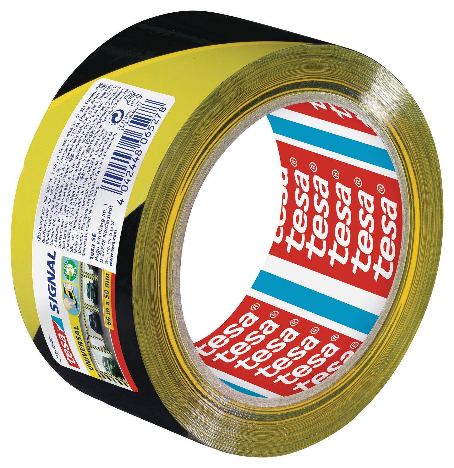 ADHESIVE WARNING TAPE YELLOW/BLACK 50MMX66MT