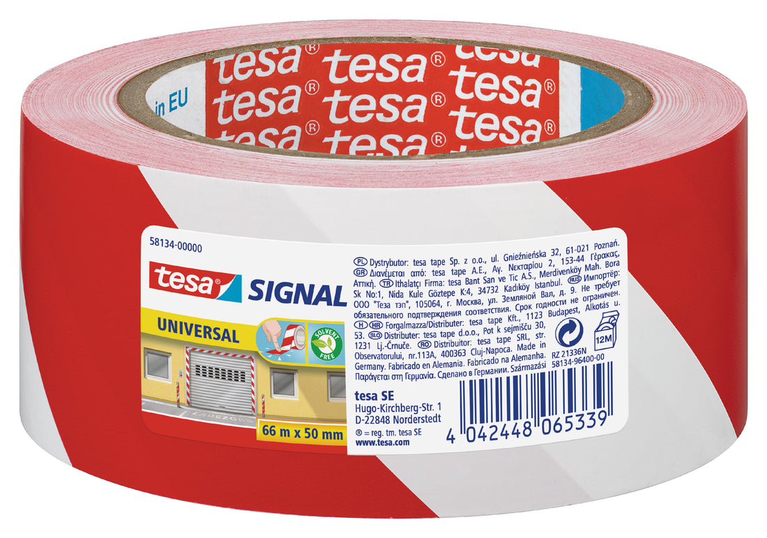 RED/WHITE WARNING TAPE 50MMX66MT