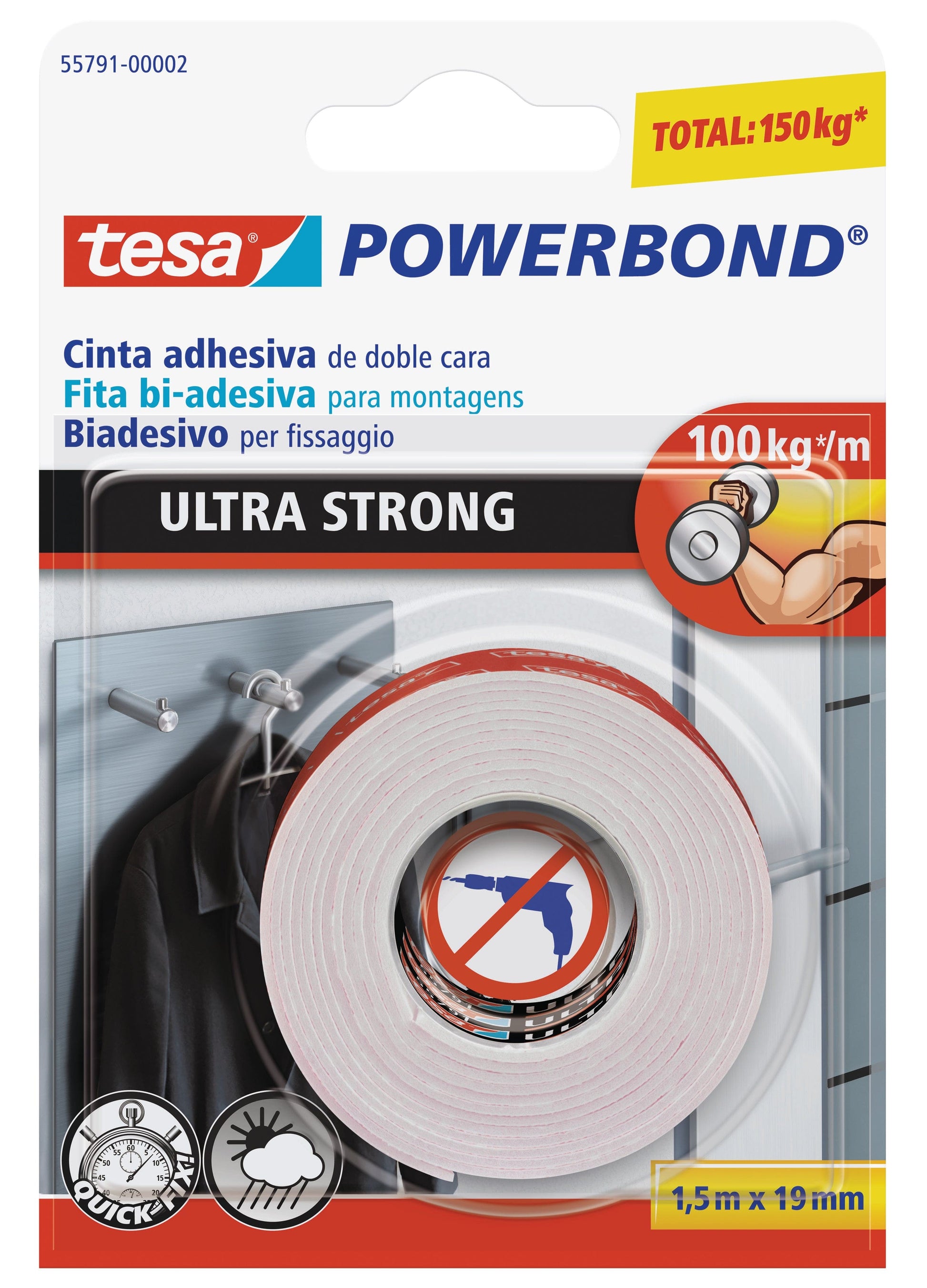 Bricocenter ULTRA STRONG DOUBLE-SIDED TAPE POWERBOND TESA 19MMX1,5MT