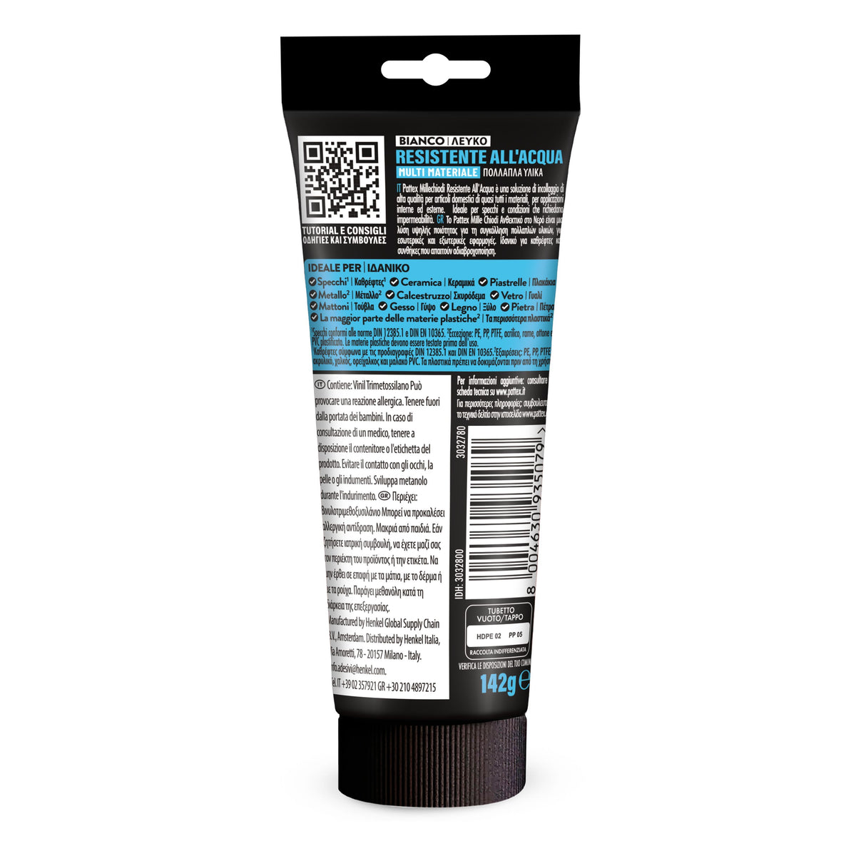 Water-resistant multi-material assembly adhesive, ‘Millechiodi’, 142g tube