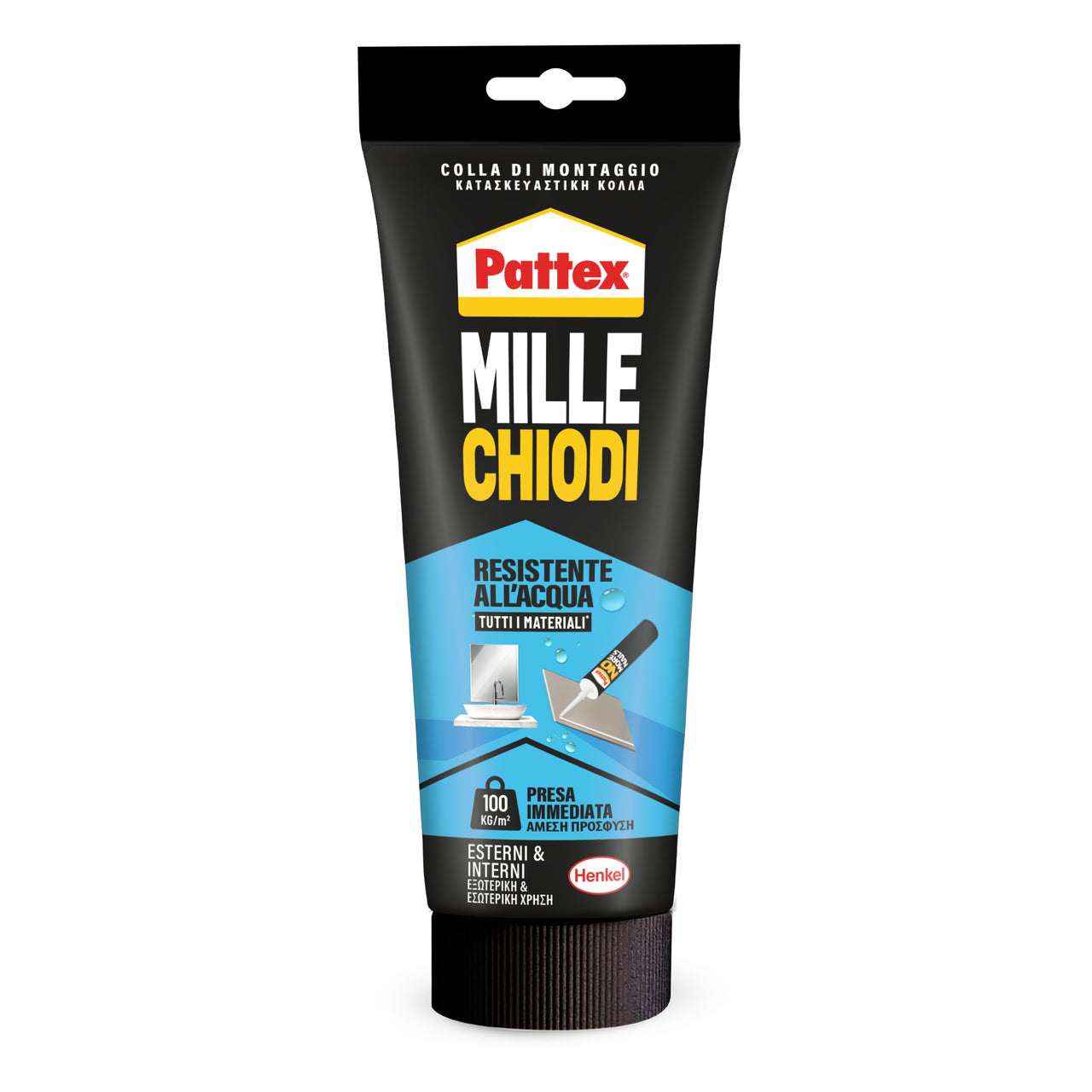 Water-resistant multi-material assembly adhesive, ‘Millechiodi’, 142g tube