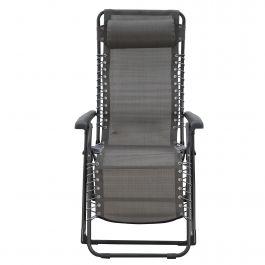 ZERO GRAVITY Armchair textilene steel 91X65.5X116 with light gray cushion