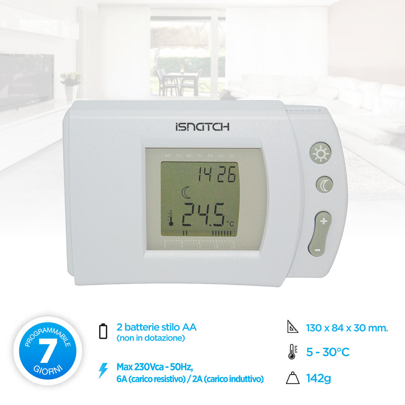 Digital weekly programmable thermostat