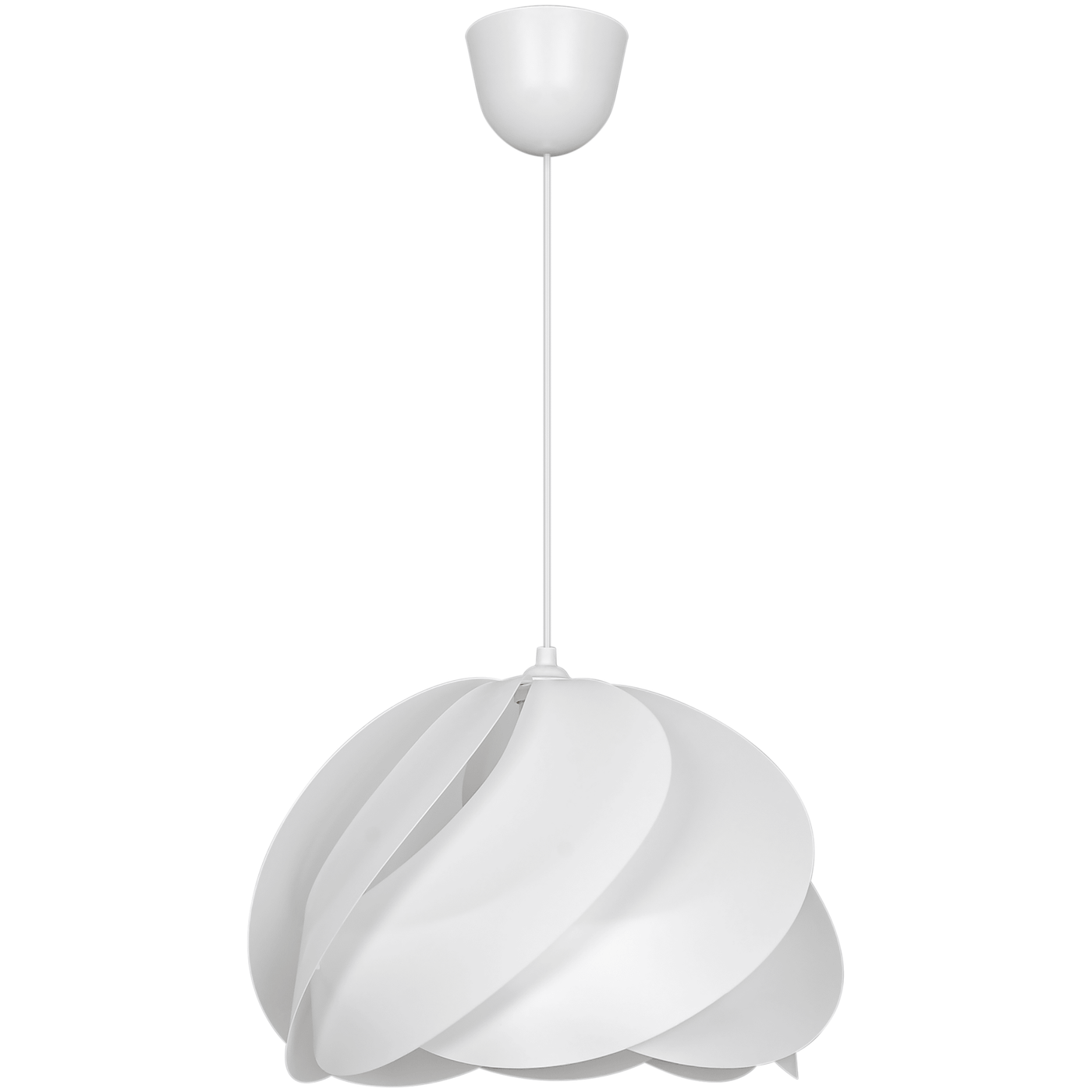 White plastic Fidji pendant light, d40 cm, E27 = 60W