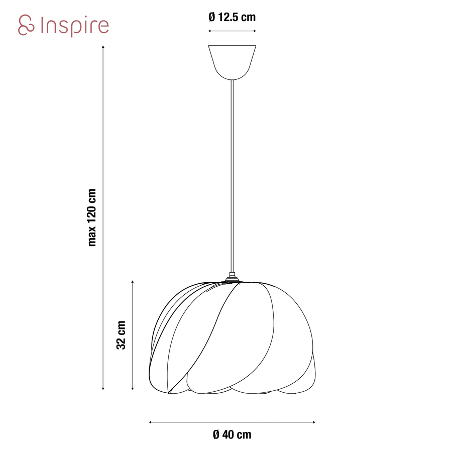 Lampadario fidji pilastica bianco d40 cm e27=60w