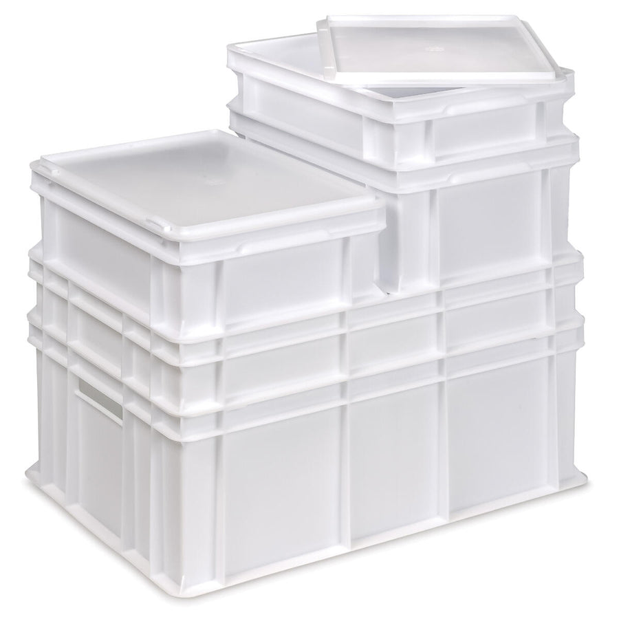 Sealed food-grade HDPE container, 60x40x7 cm – 12 litres, neutral colour