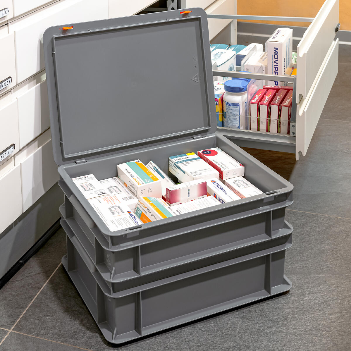 Multi-purpose box, 40x30x22cm (H), 12-litre capacity, grey