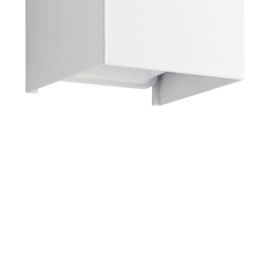 Applique kubbo metallo bianco 10x10x10cm led 9w luce calda