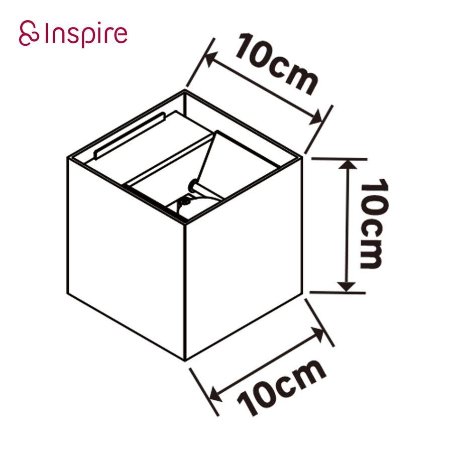 Applique kubbo metallo bianco 10x10x10cm led 9w luce calda